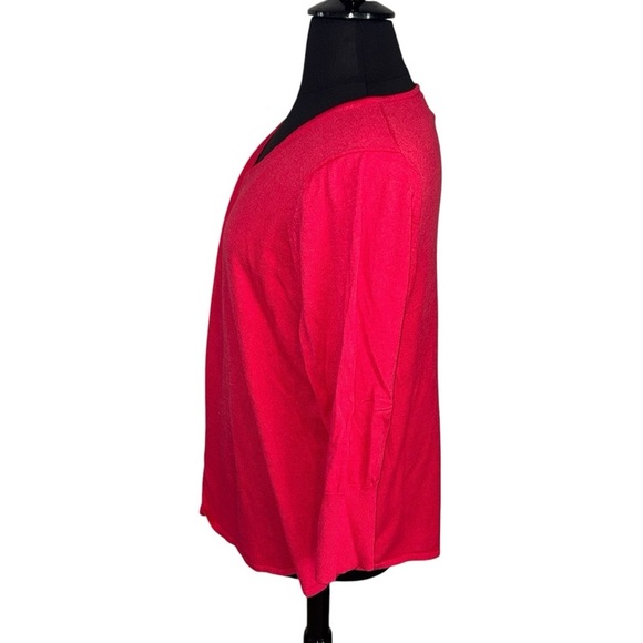 NIC+ZOE Vital V-neck Sweater - Plus 1X Red Rose - Picture 3 of 12